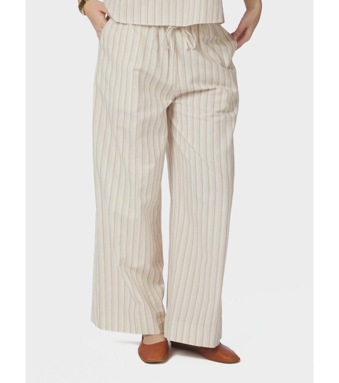 Neo Noir Heifa Linen Stripe Pants Sand