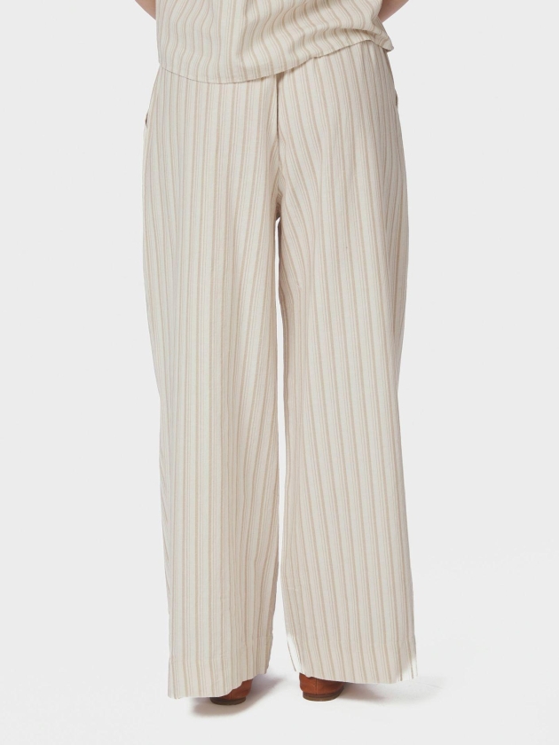 Neo Noir Heifa Linen Stripe Pants Sand