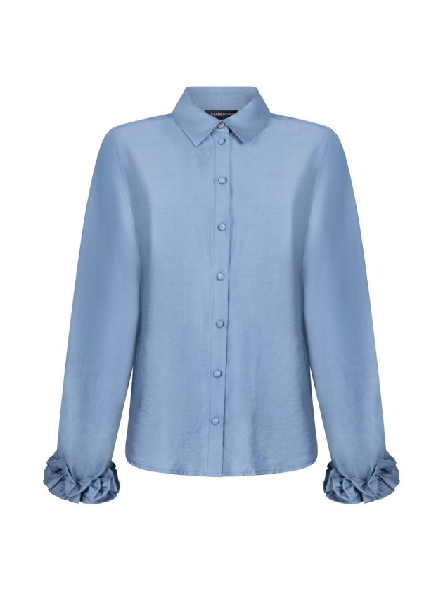 Tramontana Blouse Ruffled Cuffs 005002 Moody blue