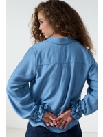 Tramontana Blouse Ruffled Cuffs 005002 Moody blue