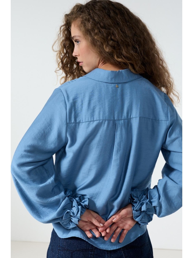 Tramontana Blouse Ruffled Cuffs 005002 Moody blue
