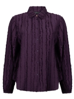 Tramontana Textured Stripe Blouse 004840 Aubergine noir
