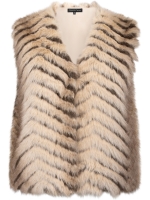 Tramontana Patterned Faux Fur Waistcoat 008110 Winter gold