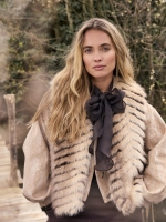 Tramontana Patterned Faux Fur Waistcoat 008110 Winter gold