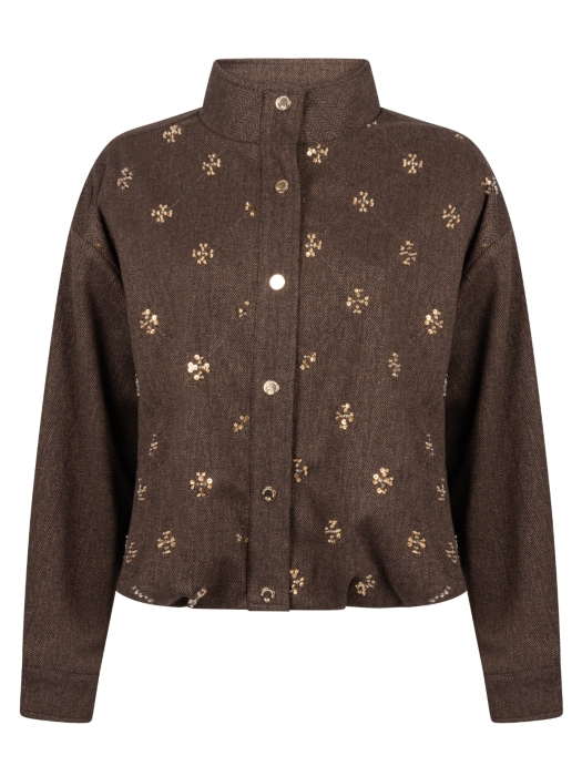 Tramontana Tweed Jacket Sequins 002654 Cafe noir melange