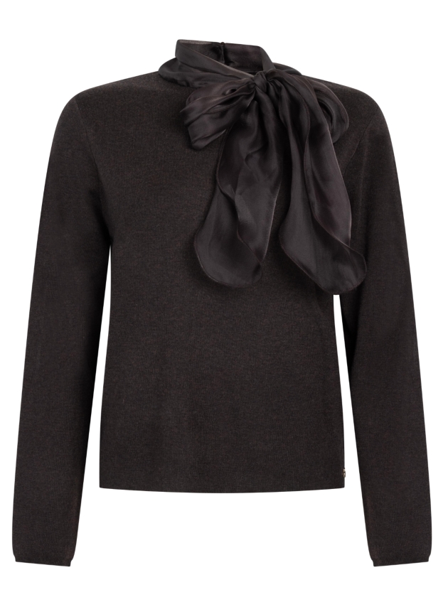 Tramontana Jumper Scarf Attachment 002654 Cafe noir melange