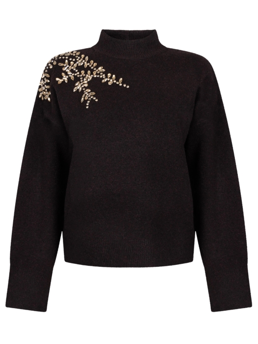 Tramontana Jumper Embellished Shoulder 0025654 Cafe noir melange