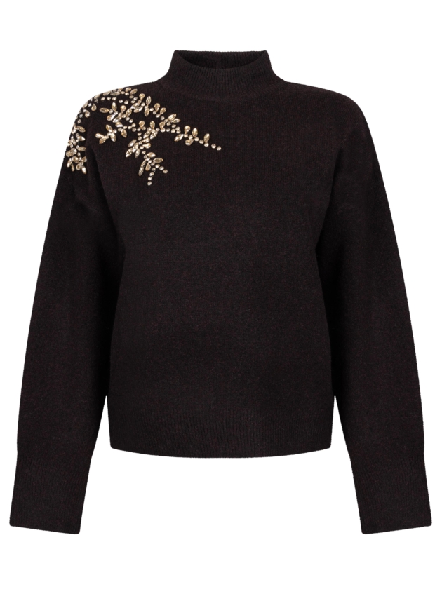 Tramontana Jumper Embellished Shoulder 0025654 Cafe noir melange