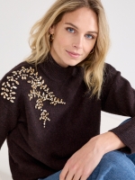 Tramontana Jumper Embellished Shoulder 0025654 Cafe noir melange