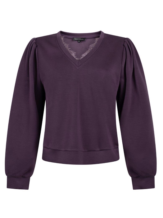 Tramontana Jumper Lace Detail 004840 Aubergine noir