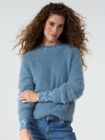Tramontana Feather Yarn Jumper 005012 Moddy blue melange