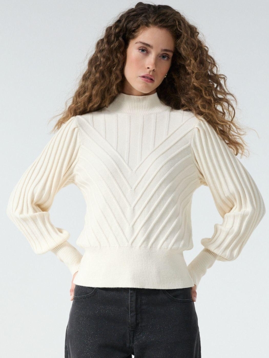 Tramontana Puff-Sleeve Jumper 001350 Snow