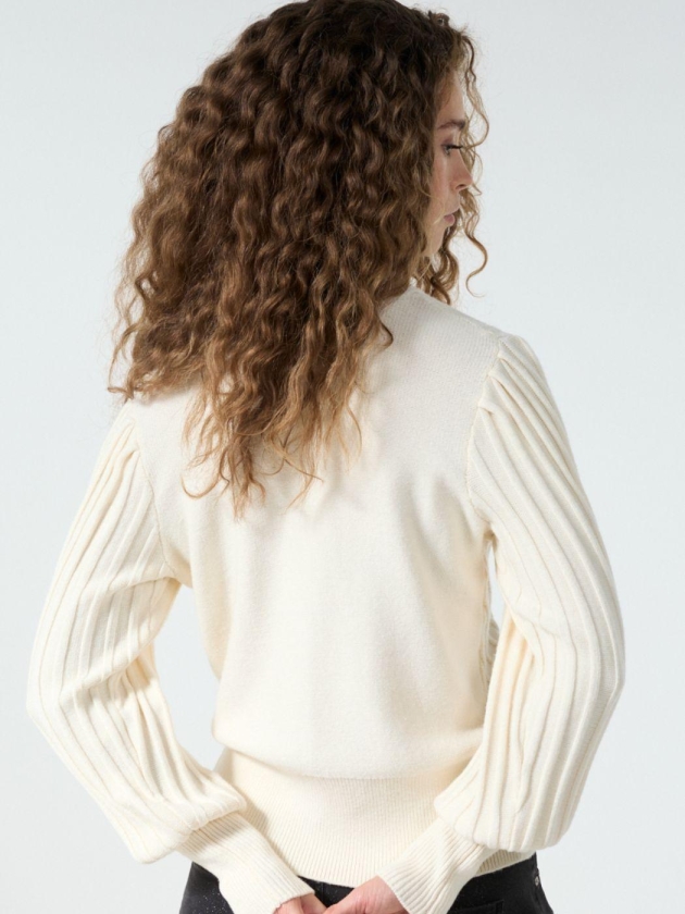 Tramontana Puff-Sleeve Jumper 001350 Snow