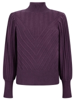 Tramontana Puff-Sleeve Jumper 004840 Aubergine noir