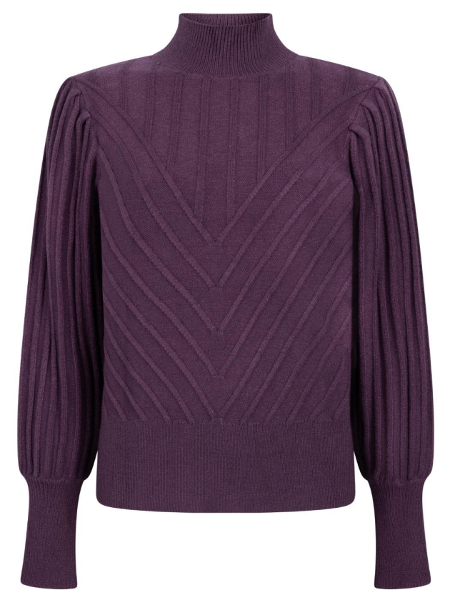 Tramontana Puff-Sleeve Jumper 004840 Aubergine noir