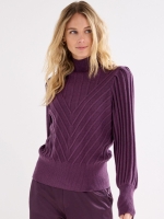 Tramontana Puff-Sleeve Jumper 004840 Aubergine noir