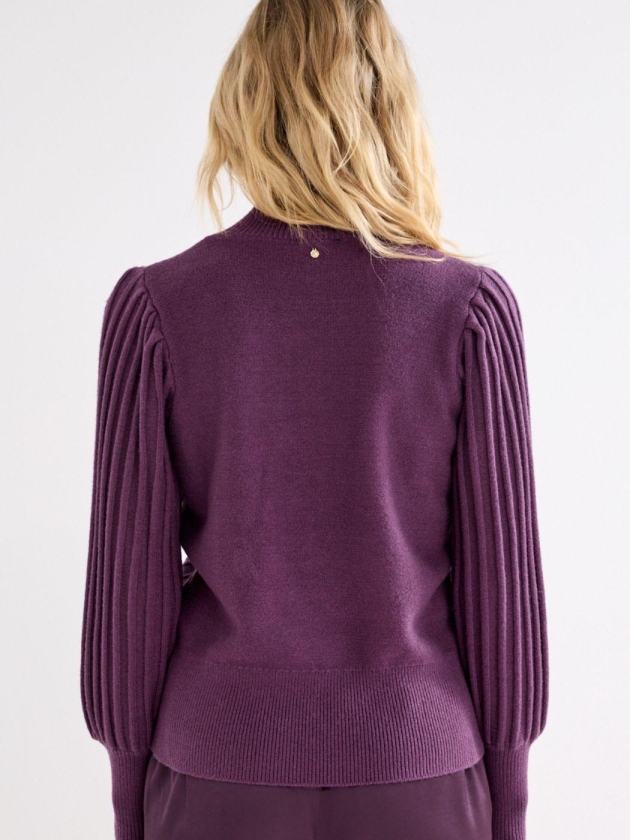Tramontana Puff-Sleeve Jumper 004840 Aubergine noir