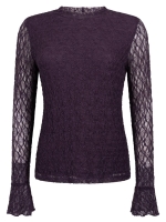 Tramontana Top Flared Cuff 004840 Aubergine noir