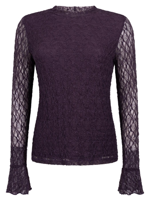Tramontana Top Flared Cuff 004840 Aubergine noir