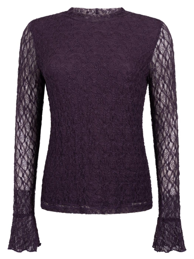 Tramontana Top Flared Cuff 004840 Aubergine noir