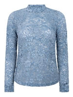 Tramontana Velvet Stretch Lace Top 005002 Moody blue