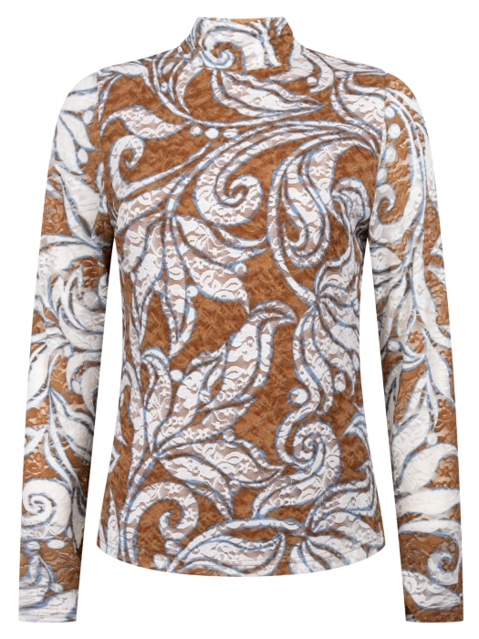 Tramontana Top Flourish 10008 Print snow and brown