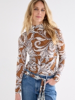 Tramontana Top Flourish 10008 Print snow and brown