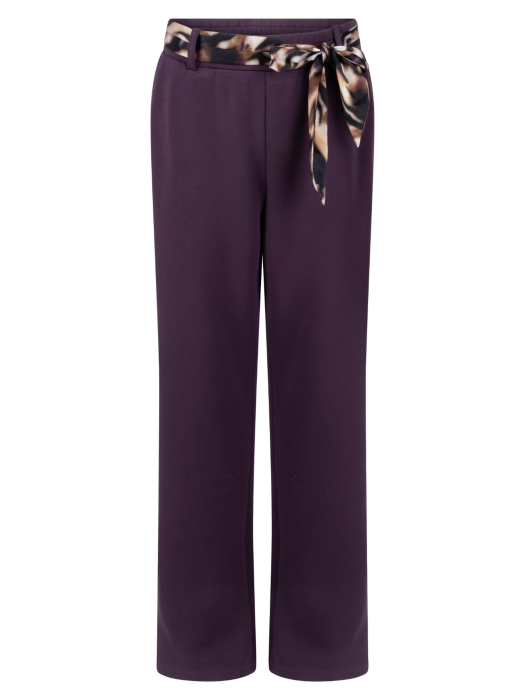 Tramontana Wide-Leg Trousers Scarf  004840 Aubergine noir