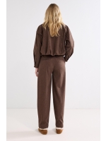 Tramontana Barrel-Fit Tweed Trousers 002654 Cafe noir melange
