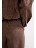 Tramontana Barrel-Fit Tweed Trousers 002654 Cafe noir melange