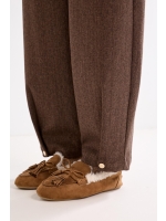 Tramontana Barrel-Fit Tweed Trousers 002654 Cafe noir melange