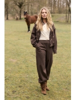Tramontana Barrel-Fit Tweed Trousers 002654 Cafe noir melange