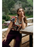 Co Woman VALETTA ART LEAF 63085 lp-plum multi