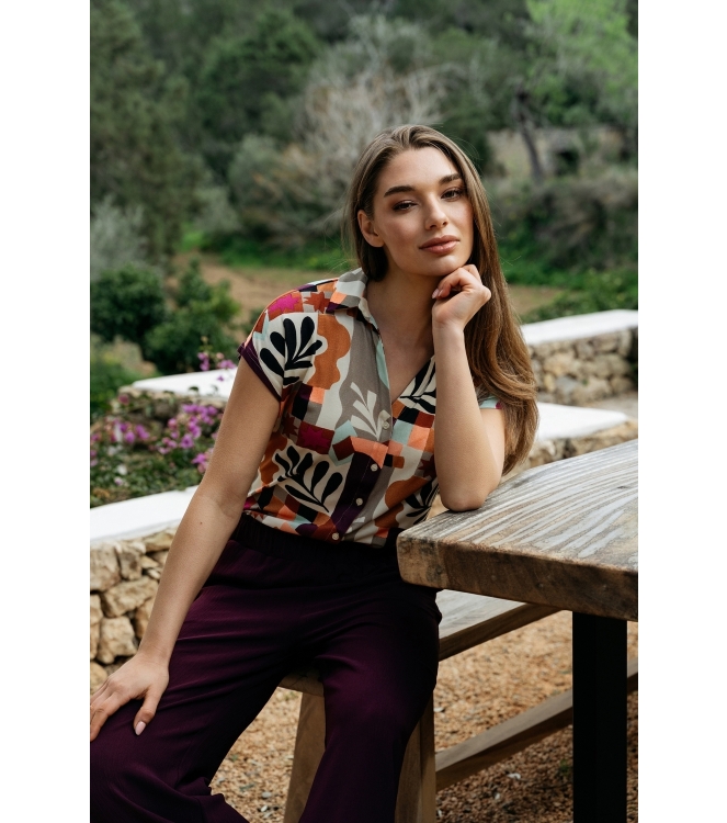 Co Woman VALETTA ART LEAF 63085 lp-plum multi