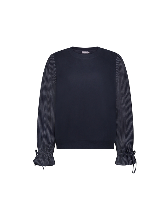 Geisha Sweater with striped sleeves 00675 Navy