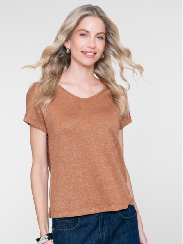 Geisha T-shirt sparkle 000735 Camel