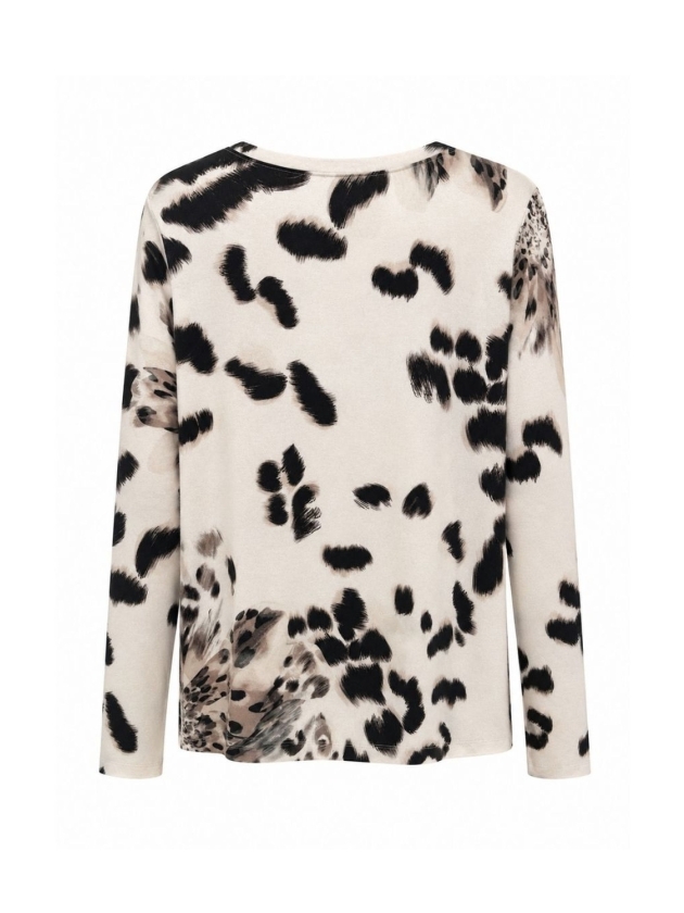 Frank Walder W62Top/TShirt 619/089 Beige/bro print