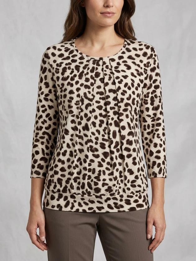Frank Walder NOSBlusenshirts 580/089 Beige bro print