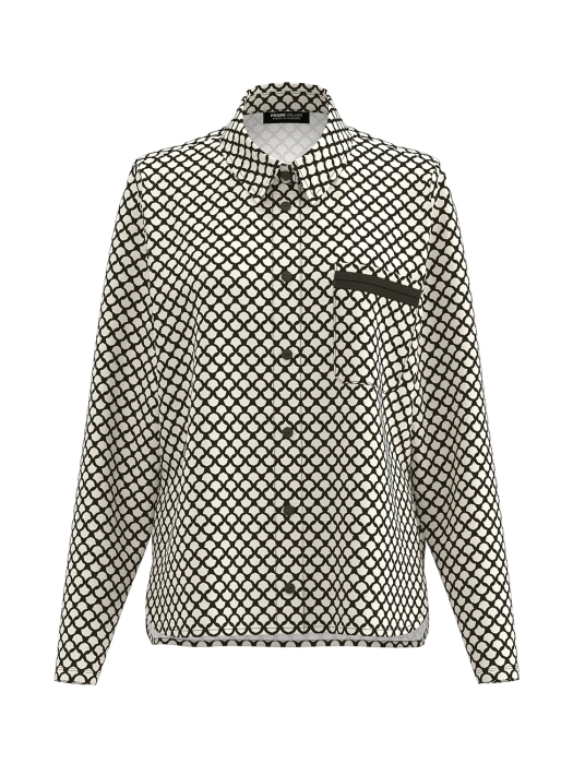 Frank Walder NOSBluse 594/087 Beige/brown print