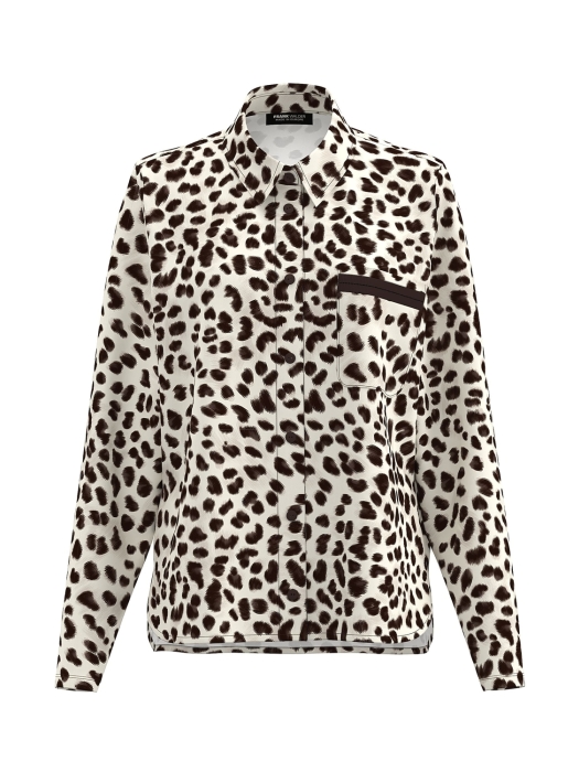 Frank Walder NOSBluse 580/089 Beige bro print
