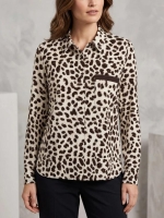 Frank Walder NOSBluse 580/089 Beige bro print