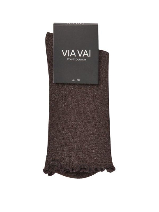 Via Vai Sokken 1393 Bruin glitter old