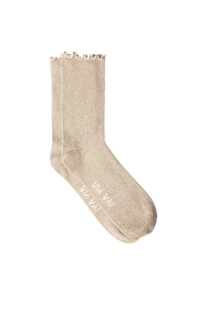 Via Vai Sokken 1392 Light brown glitter gold