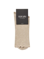 Via Vai Sokken 1392 Light brown glitter gold