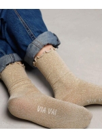 Via Vai Sokken 1392 Light brown glitter gold