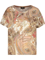 Monari T-Shirt 525 Mocca gemustert