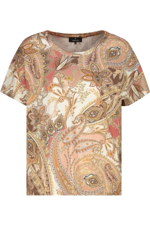 Monari T-Shirt 525 Mocca gemustert