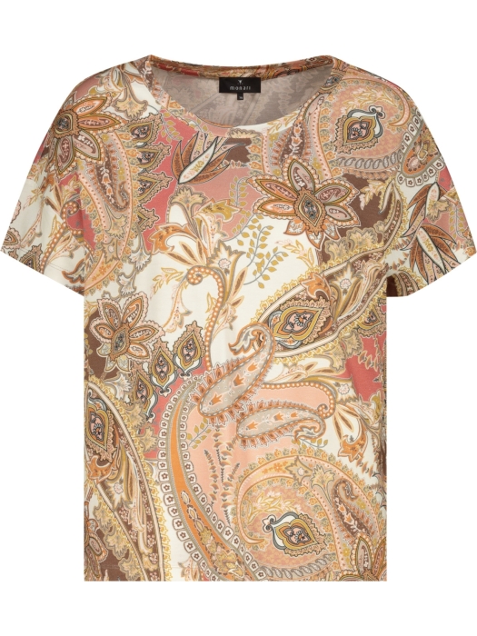Monari T-Shirt 525 Mocca gemustert