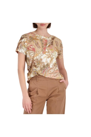 Monari T-Shirt 525 Mocca gemustert