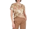 Monari T-Shirt 525 Mocca gemustert